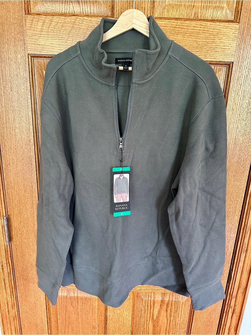 Banana Republic Olive Green Half-Zip Sweater